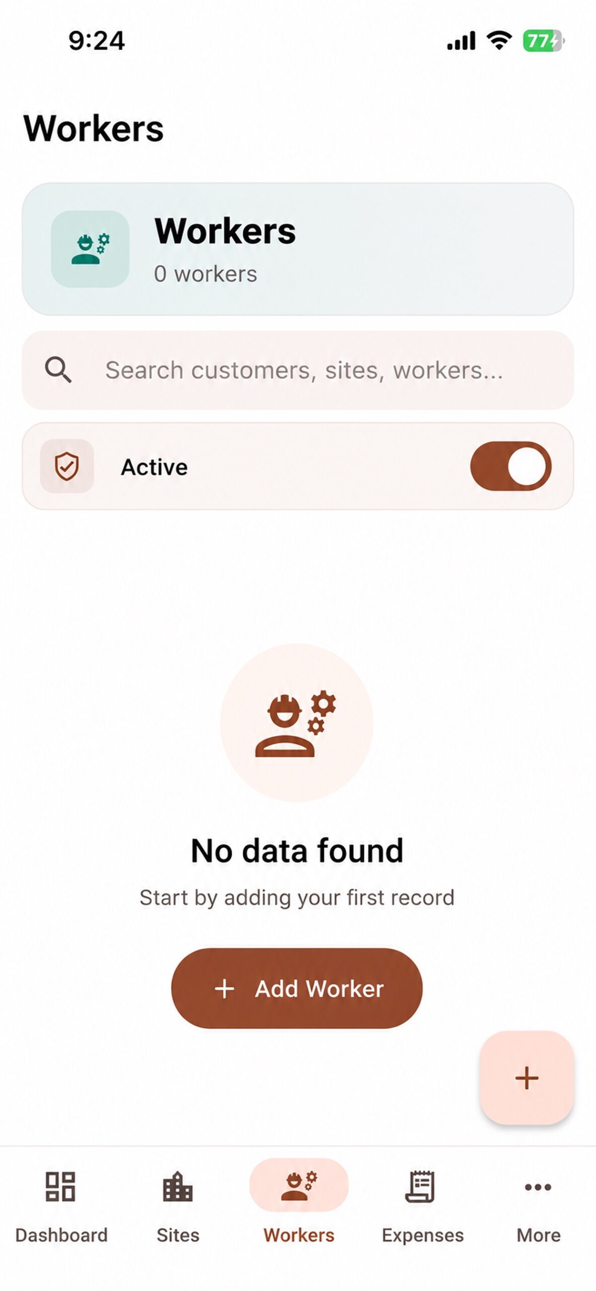 Worker Sites workers list